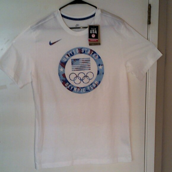 NEW NIKE OLYMPICS "Team USA Camo Essential Tee" MEN'S WHITE M T-SHIRT FN0862-100 - Picture 7 of 7